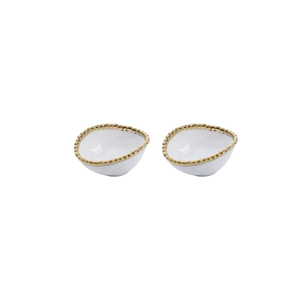 PAMPA BAY Golden Salerno Oval Condiment Bowl Set of 2